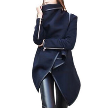 Load image into Gallery viewer, Woman Jackets Winter 2019 Feminine Coat Warm Irregular Bow Zippers