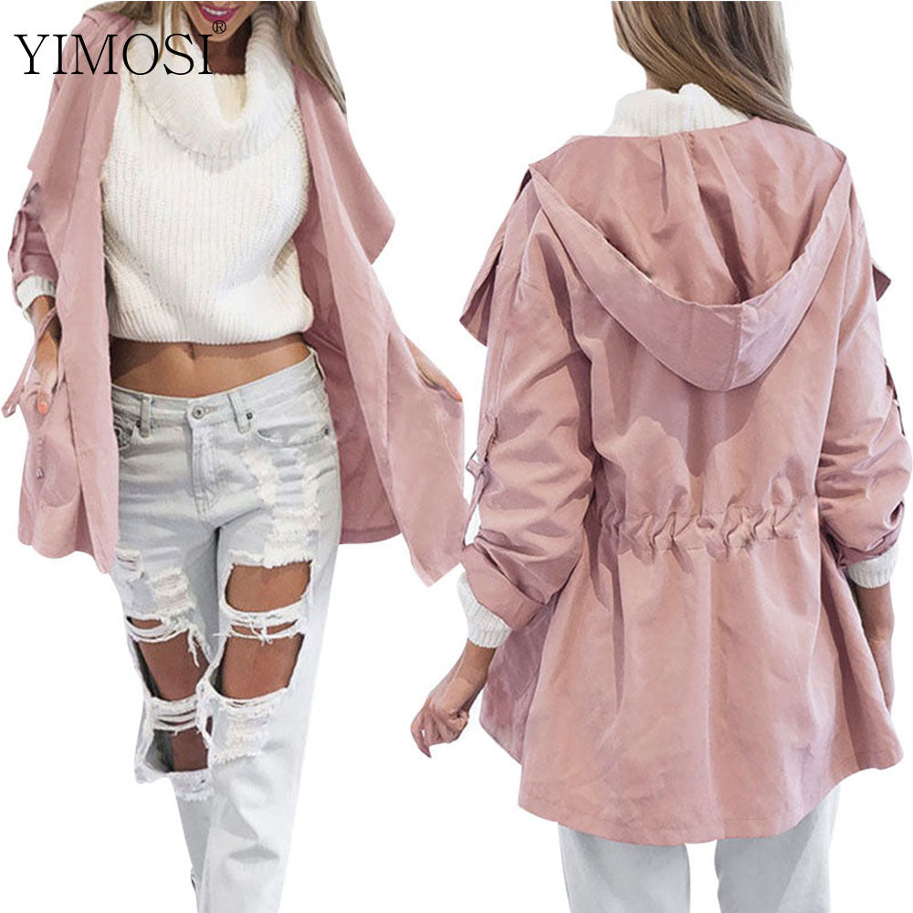 New 2019 Women Jack Coat Autumn Long Sleeve Hooded Coat Jacket
